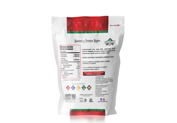 Nueces y Frutos Rojos 750gr