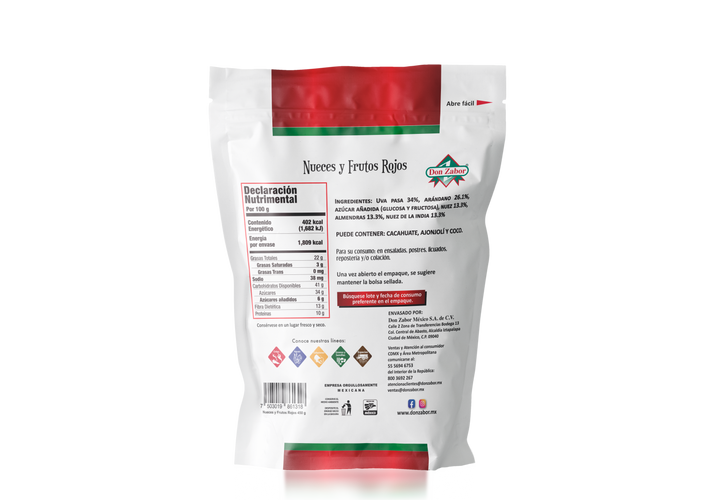 Nueces y Frutos Rojos 450gr