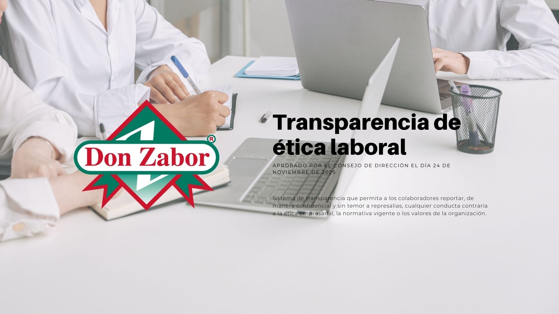 Transparencia de ética laboral Don Zabor