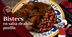 Bistecs en salsa de chile pasilla